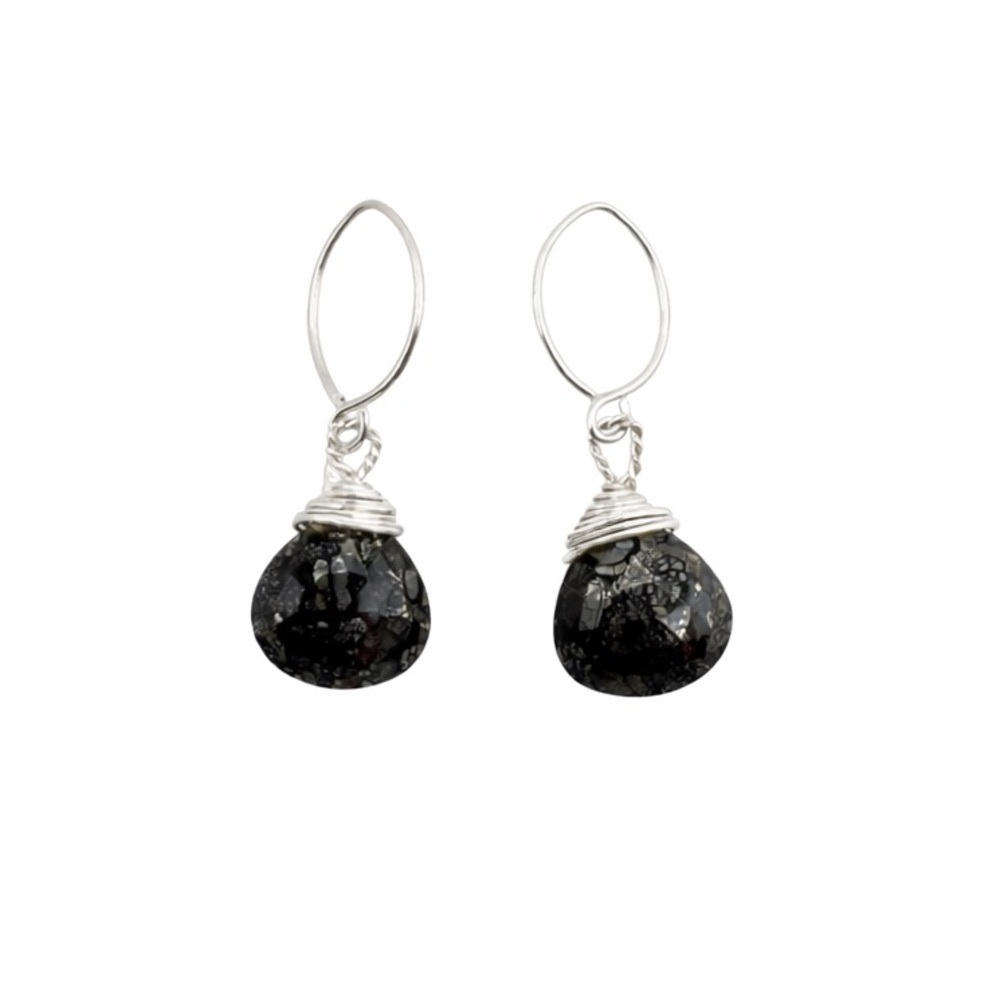 HP7020 Pyrite Glass Earrings